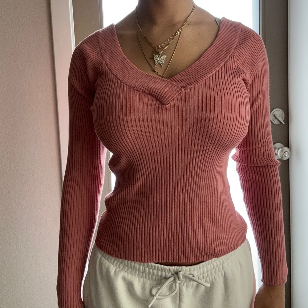 Ribbed Pink Longsleeve